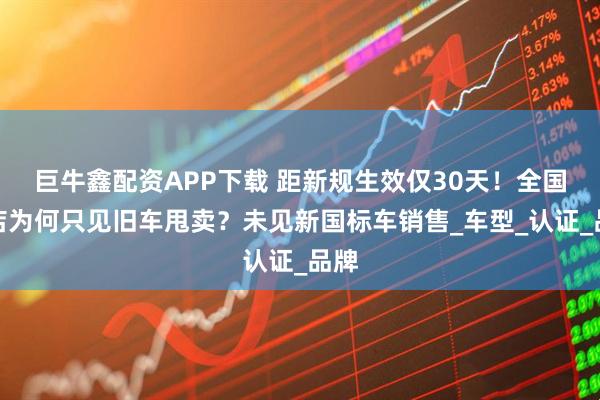 巨牛鑫配资APP下载 距新规生效仅30天！全国门店为何只见旧车甩卖？未见新国标车销售_车型_认证_品牌